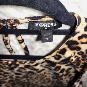 Express Leopard Print High Neck Tank Top sz L